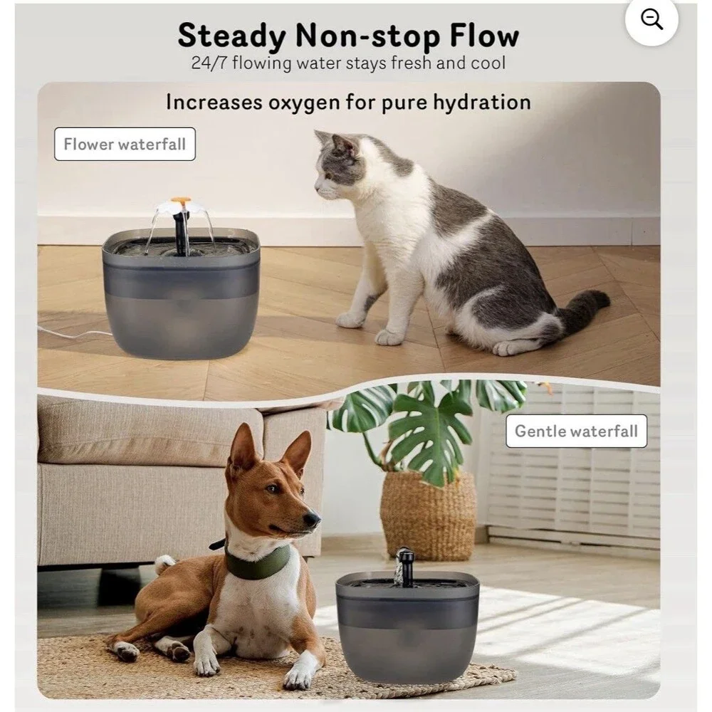 Automatic Cat Feeder with 3L Dry Cat Food Dispenser and 2L Water Fountain,